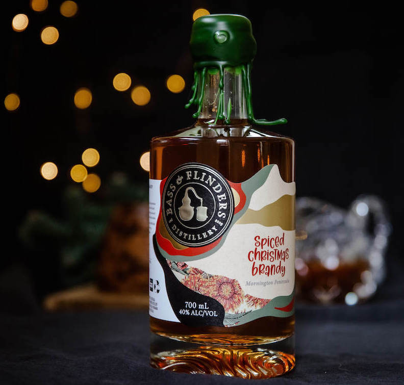 Bass & Flinders Distillery Spiced Christmas brandy 2022 bottle
