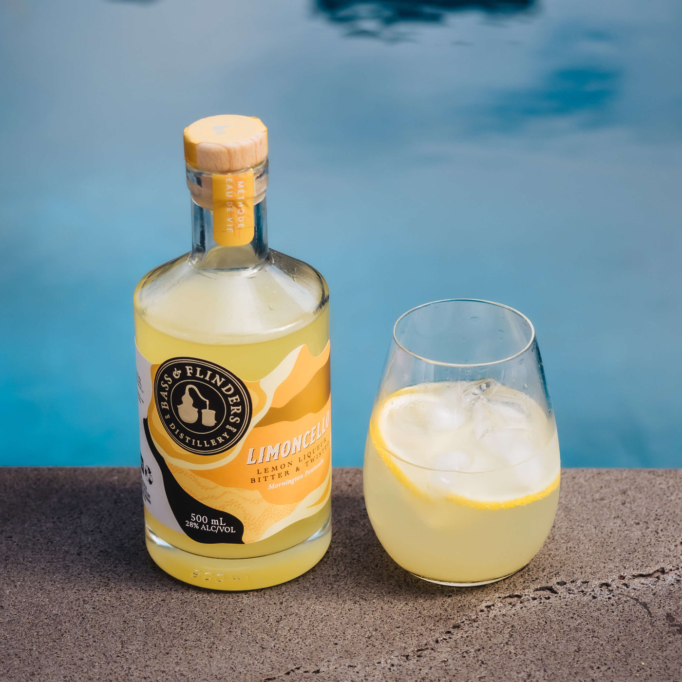 Bass Flinders Distillery limoncello spritz cocktail  poolside