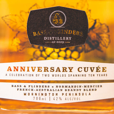 Bass & Flinders Distillery Anniversary Cuvee Brandy label